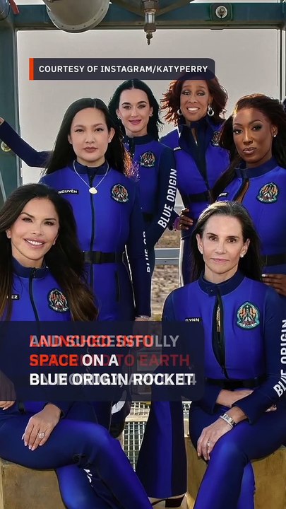 Katy Perry launches into space with all-female crew on Blue Origin rocket