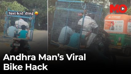 Two kids ride in poultry carrier? Viral bike video sparks reactions