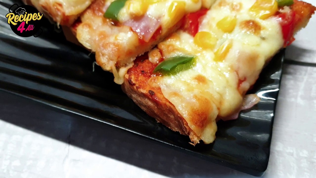 Bread Pizza Recipe | Quick and Easy Bread Pizza | How to Make Bread Pizza | Kids Snacks for School
