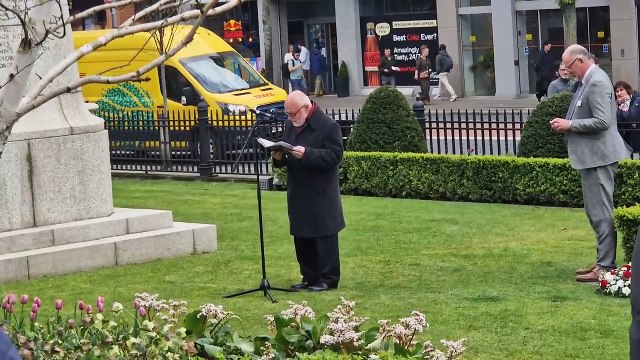 Rev Ian Gilpin at a Belfast commemoration of the 113th anniversary of the sinking of the Titanic