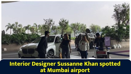 Interior Designer Sussanne Khan spotted at Mumbai airport