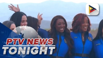 Katy Perry returns to earth after completing Blue Origin’s all female space mission