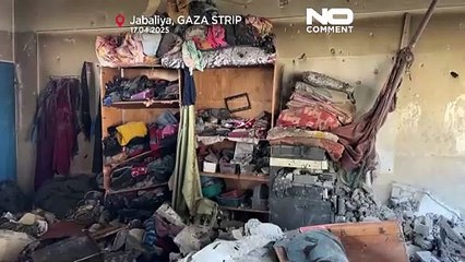 Footage shows Gaza school wreckage following Israeli strike