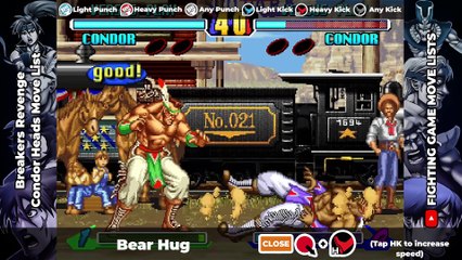 CONDOR HEADS MOVE LIST - Breakers Revenge