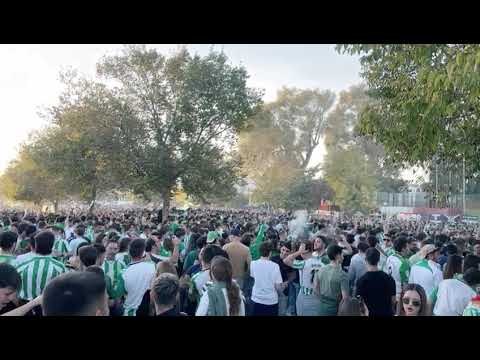 Cánticos de la afición del Real Betis en la previa del derbi