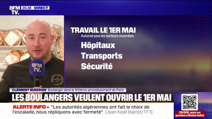 Travail le 1er mai: "On est prêt à prendre ce risque", affirme Clément Buisson, boulanger