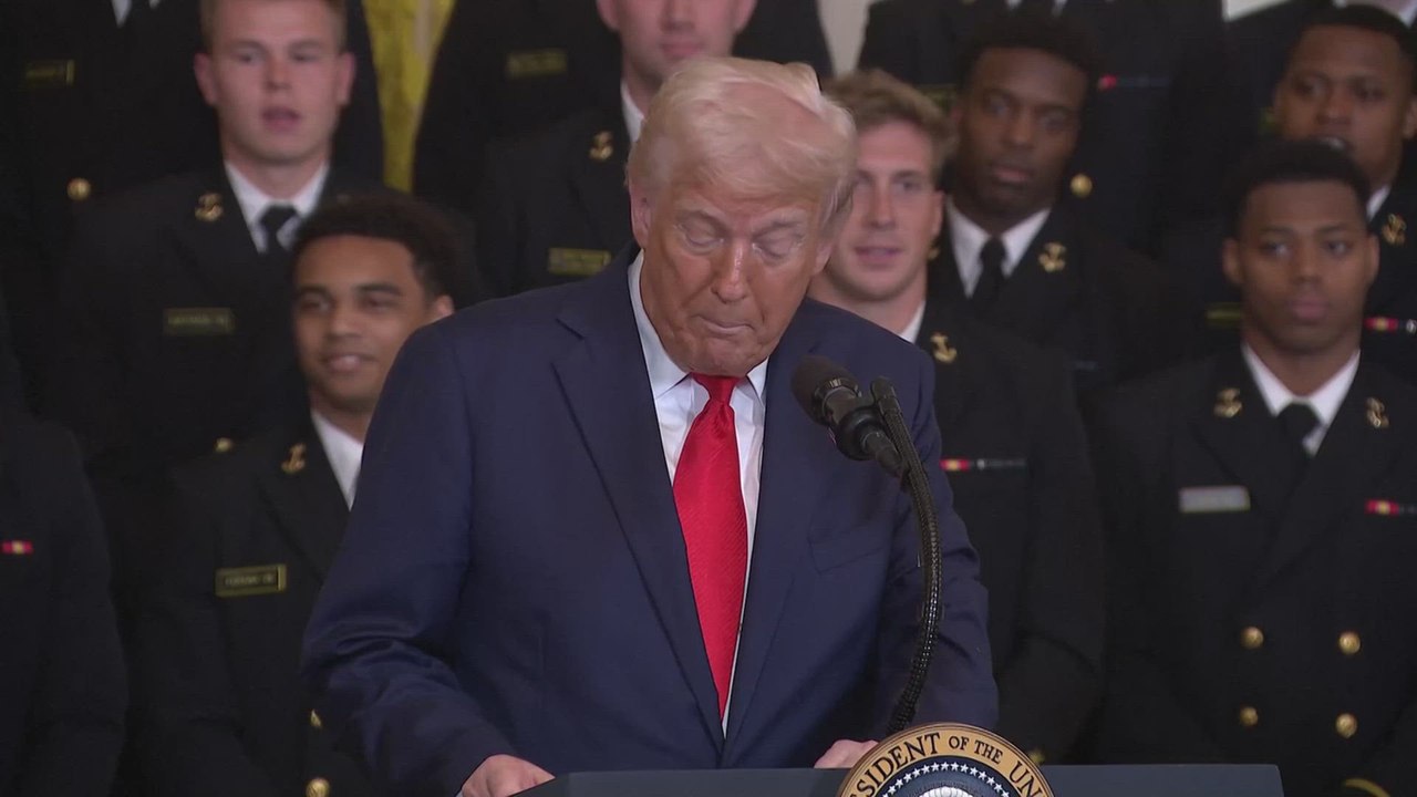 Trump Saves the Moment After Navy Cornerback Freezes on Stage