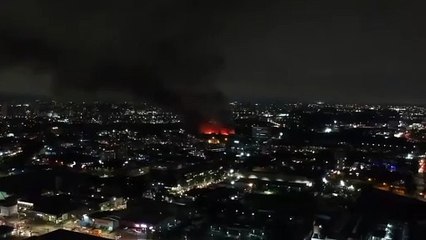 Imagens aéreas mostram incêndio na PUC-PR