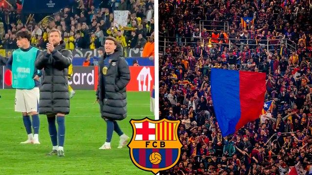 Barcelona: Jugadores celebran junto a la afición el pase a semifinales en la Champions League