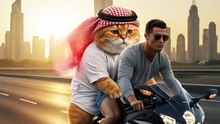 Cristiano Ronaldo with arab cat  2025