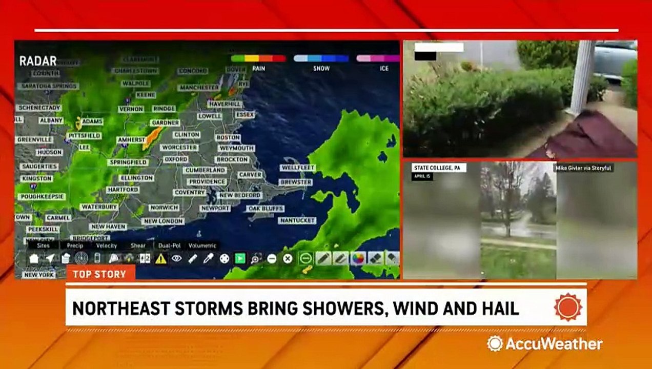 Thunderstorms sweep across the Northeast, ushering in cold weather