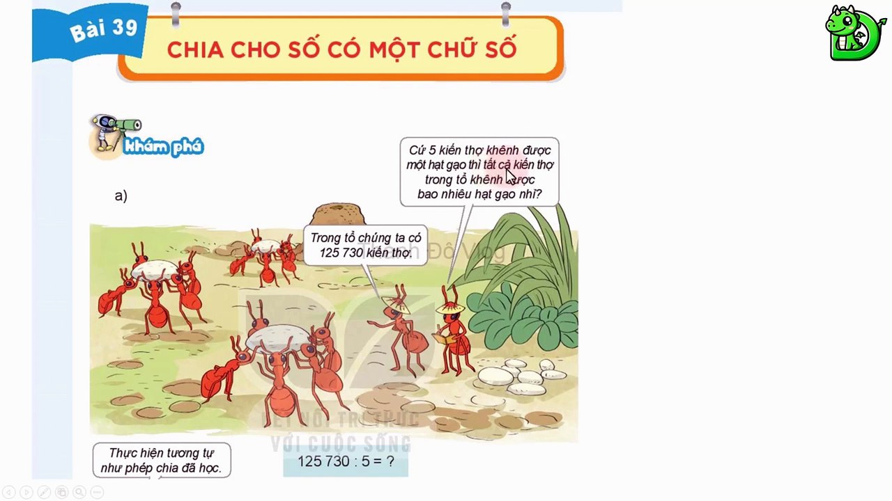 Toán lớp 4 - Bài 39  Chia cho số có một chữ số || DINOTECH
