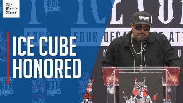 US rapper and actor Ice Cube honored at handprint ceremony in Hollywood