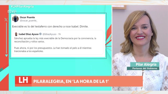 La doble vara de medir de la victimizada Pilar Alegría: así se mofó de los ataques de Puente a Ayuso en redes sociales
