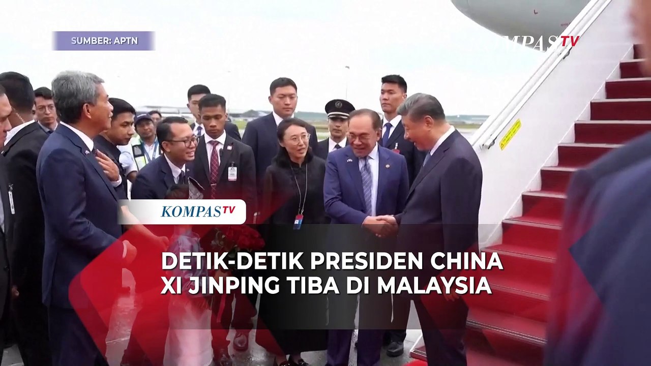 Momen Presiden China Xi Jinping Tiba di Malaysia, Disambut PM Anwar Ibrahim