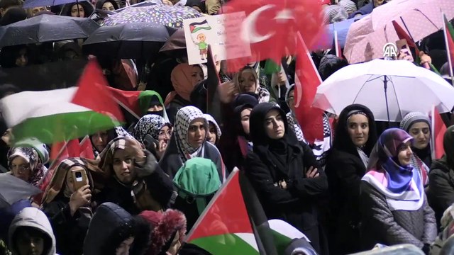 Van'da İsrail'in Gazze'ye yönelik saldırıları protesto edildi