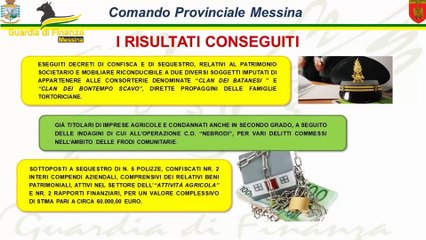 Sequestro e confische di beni agli esponenti dei clan tortoriciani