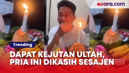 Kejutan Ulang Tahun Nyeleneh, Pria Ini Diberi Sesajen Oleh Temannya