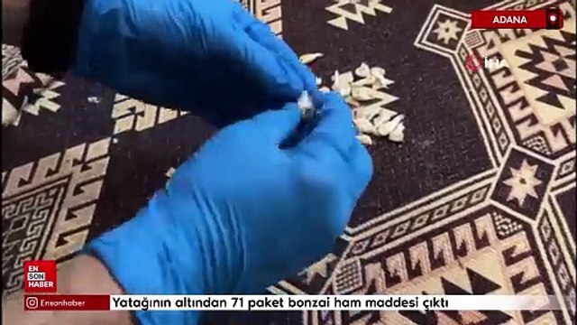 Adana'da yatağının altından 71 paket bonzai ham maddesi çıktı