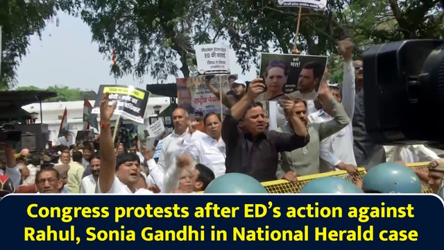 Congress protests after ED’s action against Rahul, Sonia Gandhi in National Herald case