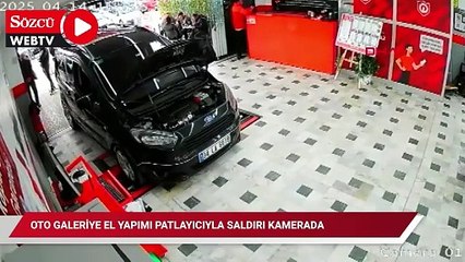 Bağcılar'da oto galeriye el yapımı patlayıcıyla saldırı kamerada