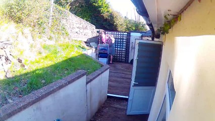 Penrhydeudraeth, Gwynedd man breaks foot while hanging out his washing