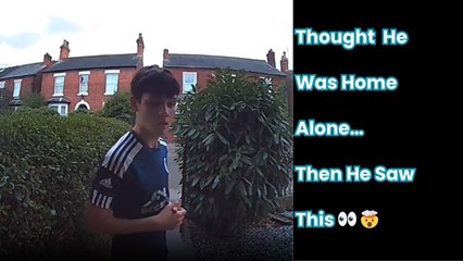 Lad returns home after football to find a random cat in the house