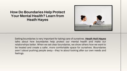 How Do Boundaries Help Protect Your Mental Health? Learn from Heath Hayes