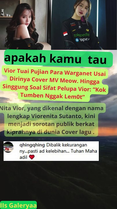 VIOR TUAI PUJIAN PARA WARGANET USAI DIRINYA COVER MV MEOW jadi semakin matang  #viornita