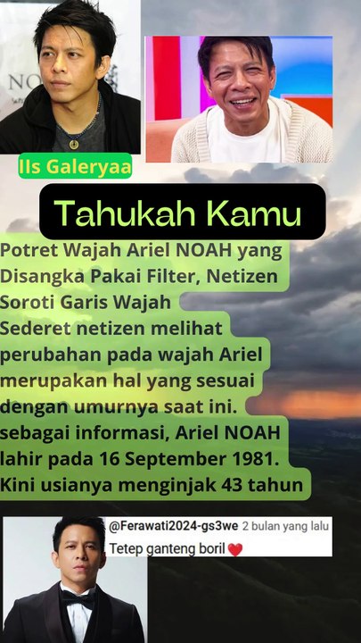 WARGANET SALFOK DENGAN WAJAH ARIEL NOAH YANG TERLIHAT JELAS GARIS WAJAH umur berapa ya #ariel