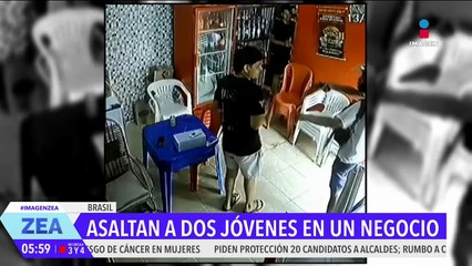 Jóvenes son asaltados en un negocio de comida en Manaos, Brasil