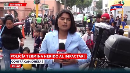 Accidente en las vías del Metropolitano: Policía termina herido tras chocar su moto con vehículo particular
