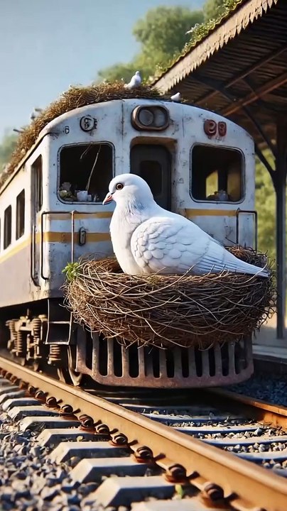 The story of a pigeon making a nest on the train and laying lots of eggs 😭 _ai _pigeon _shorts(1080P_60FPS)