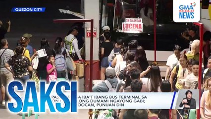 Mga pasahero sa iba't ibang bus terminal sa Quezon City, lalong dumami ngayong gabi; terminal sa Caloocan, punuan din | Saksi