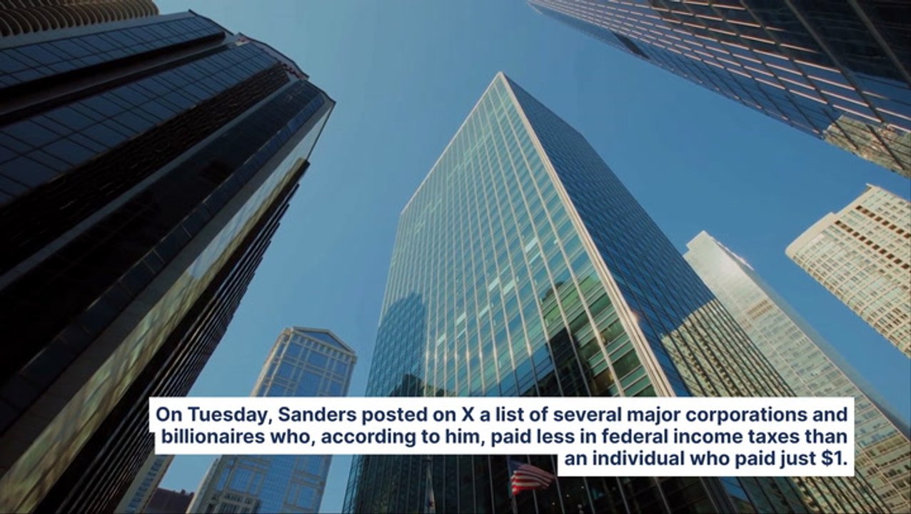 'If You Paid $1 In Federal Income Taxes, You Paid More' Than Tesla Or Amazon, Says Bernie Sanders As He Takes On Billionaires For Tax Inequities