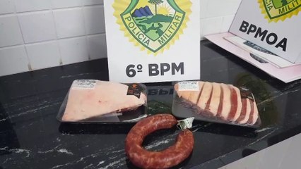 Ladrão furta Picanha e salame e é preso pela PM