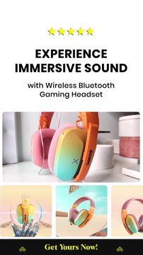 Wireless Bluetooth Gaming Headset with 3-Mode Connection. Immerse yourself in the game! 🎧 Our Bluetooth Gaming Headset delivers rich sound with ultra-low latency. sellorion.com/wireless-bluetooth-gaming-headset-with-3-mode-connection #GamingHead