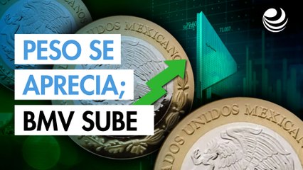Peso se aprecia por debilidad del dólar; BMV sube con fuerza