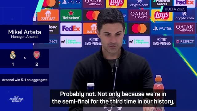 Arteta reflects on 'night to be very proud of' as Arsenal beat Real Madrid
