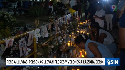 Sin importar la lluvia personas llevan flores y velones a la zona cero | Emisión Estelar SIN