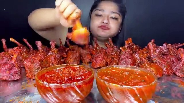 EXTREMELY SPICY CHICKEN LOLLIPOP EATING CHALLENGE 🥵 SPICY CHICKEN LOLLIPOP EATING CHALLENGE_MUKBANG