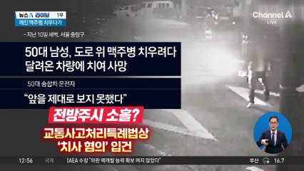 깨진 맥주병 치우다가…차도 위에서 참변