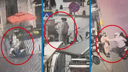 Motosikletle "kapkaç" güvenlik kamerasında