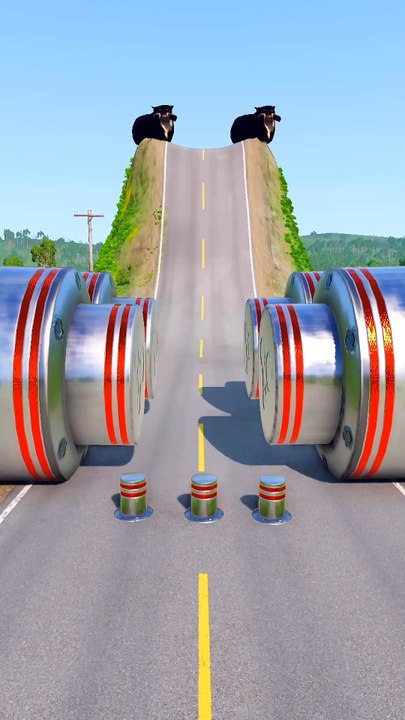 Cars & Big Log Truck vs Crushers - BeamNG.Drive