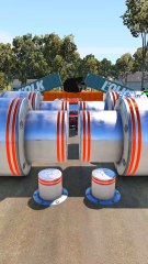 Cargo Trucks & School Bus vs Big Crushers - BeamNG.Drive