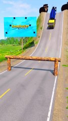 Cargo Trucks & Buses vs Log Trap - BeamNG.Drive
