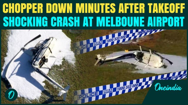 Helicopter CRASHES After Takeoff at Melbourne Airport – Fire Crews RUSH, Passenger Hospitalized