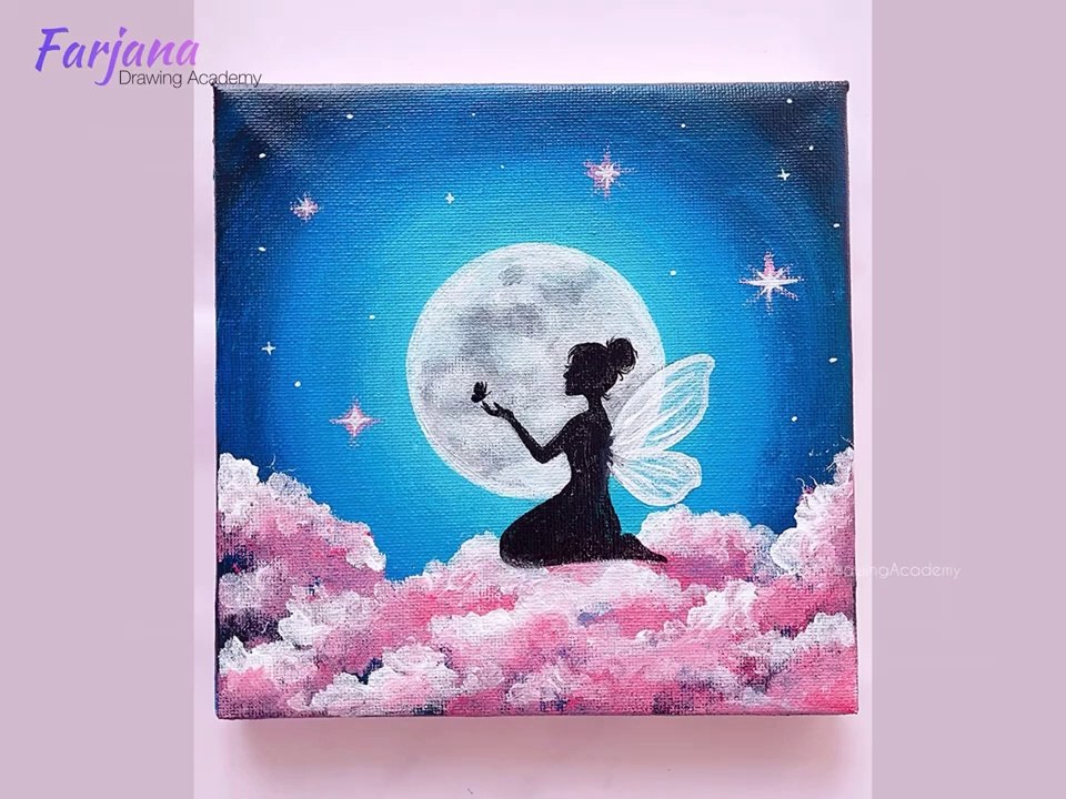 Fairy Dream Scenery - Step By Step Acrylic Painting Tutorial 🎨 || Canvas Aesthetic scenery painting