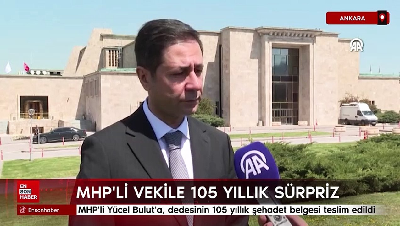 MHP'li Yücel Bulut'a, dedesinin 105 yıllık şehadet belgesi teslim edildi
