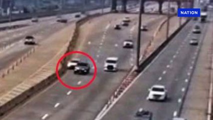 คลิปนาทีรถ BMW ลากรถกระบะสีดำบนมอเตอร์เวย์ ปทุมธานี 🚗💥